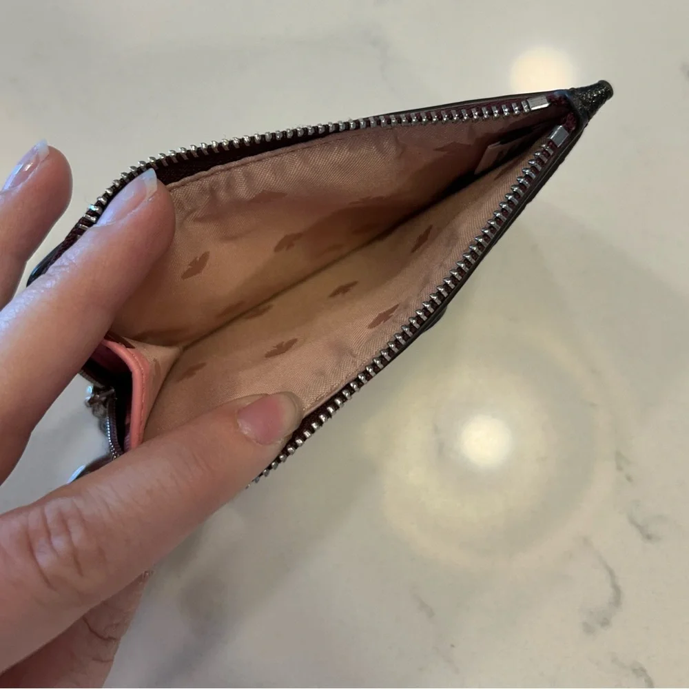Kate Spade Geo Birds Leather Card Holder Key Ring